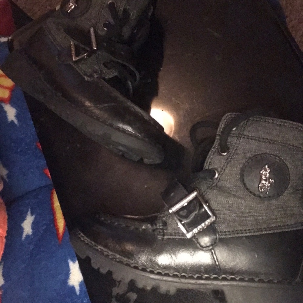 Ralph Lauren black combat boots